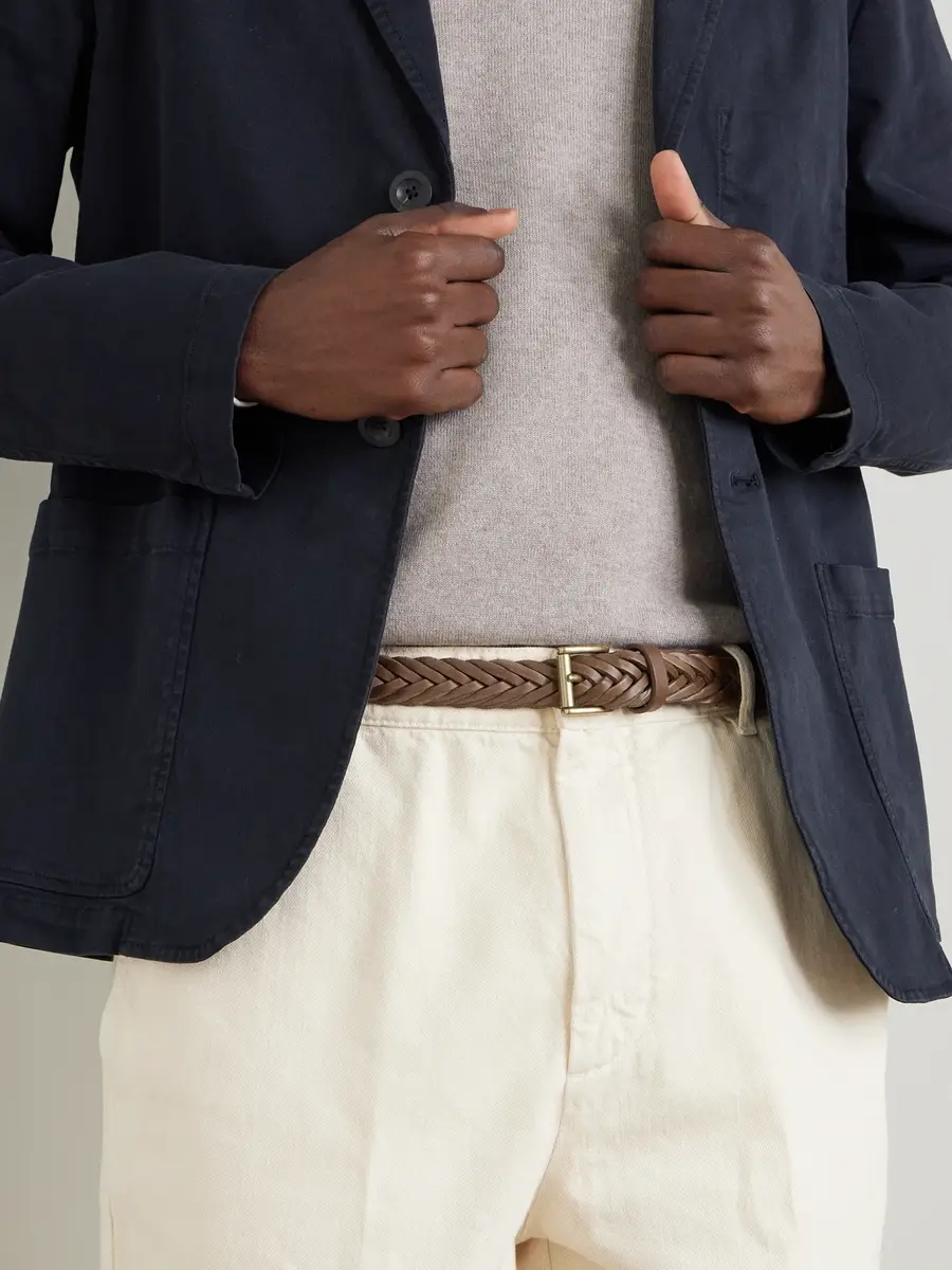 Anderson's 2.5cm Woven Leather Belt - Men | Thumbnail 3