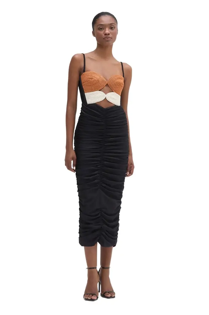 PatBo BRAIDED MIDI DRESS