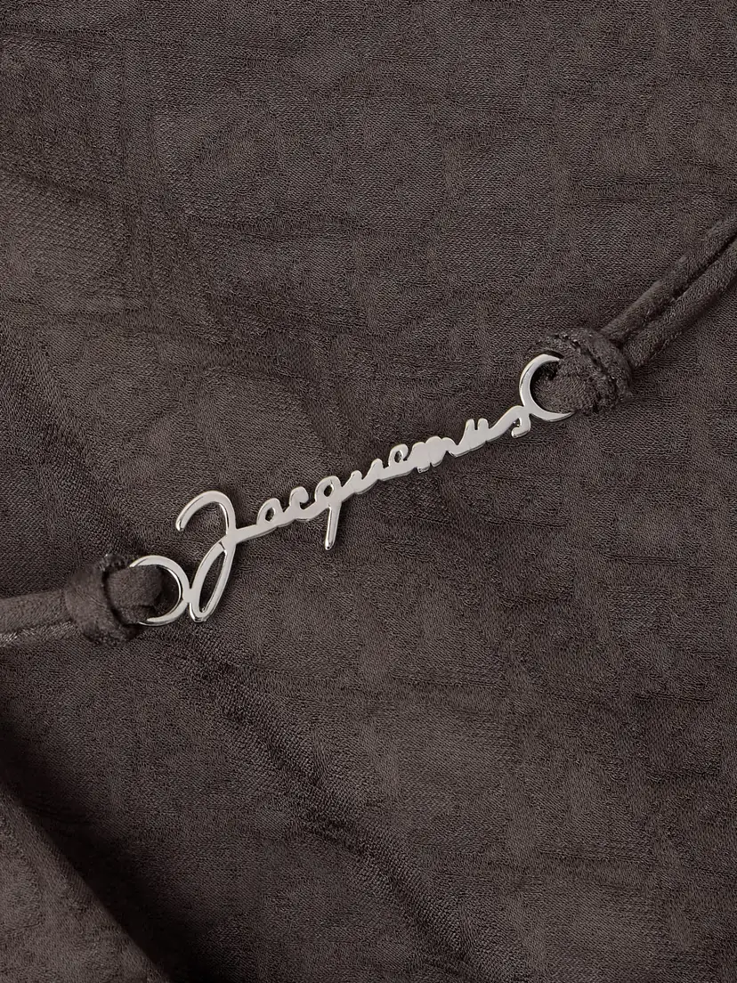 Jacquemus Notte Embellished Croc-effect Crepe Midi Dress | Thumbnail 4