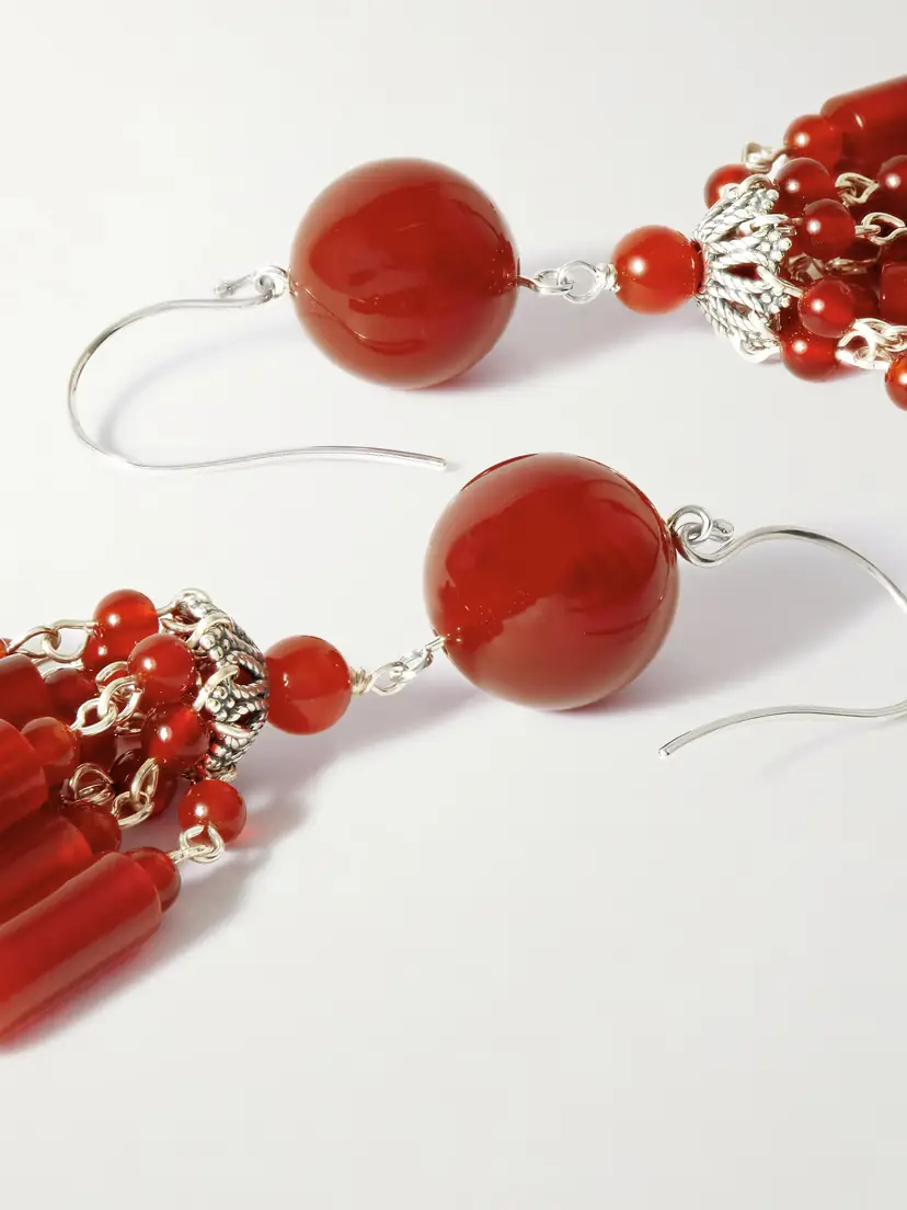 Sophie Buhai Flamenco Silver Carnelian Earrings | Thumbnail 3