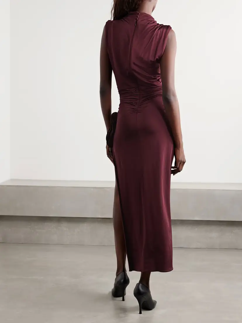Magda Butrym Appliquéd Draped Stretch-jersey Midi Dress | Thumbnail 3