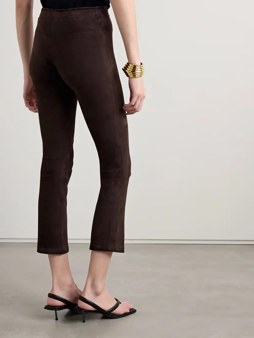 STOULS Jp Twenty Cropped Suede Flared Leggings | Thumbnail 3 STOULS Jp Twenty Cropped Suede Flared Leggings | Thumbnail 3
