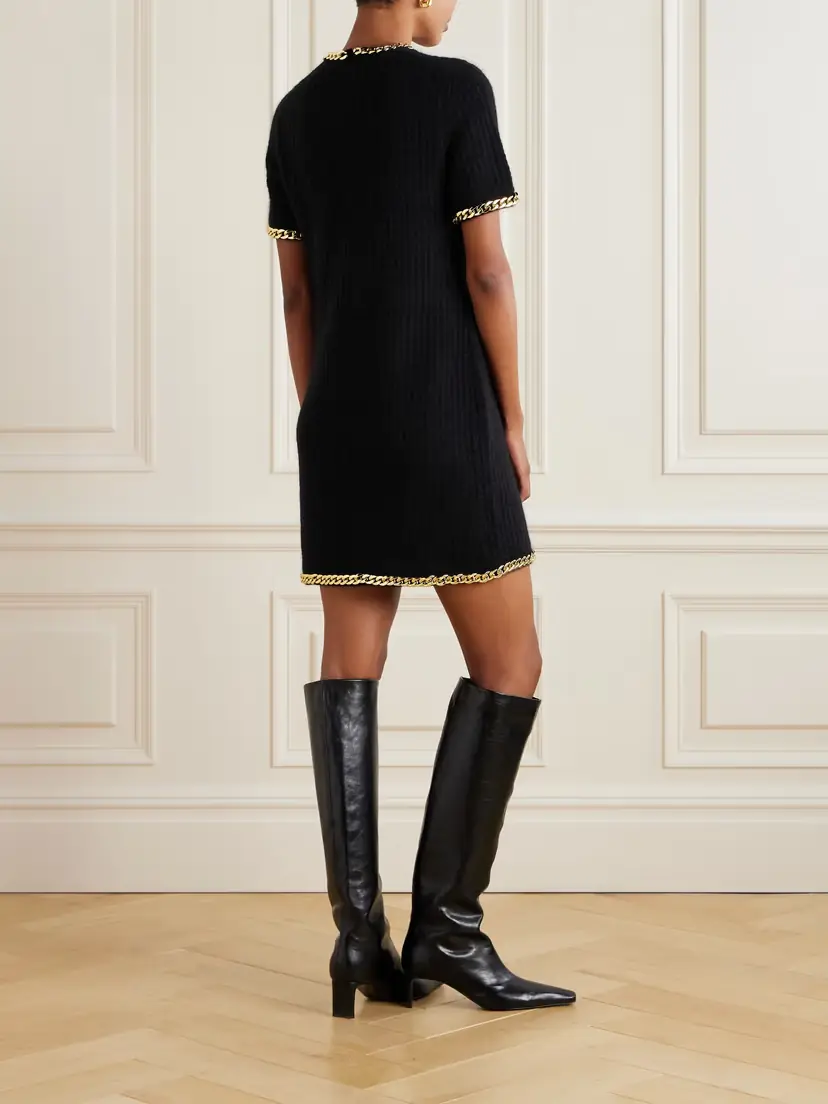Tory Burch Chain-embellished Waffle-knit Mini Dress | Thumbnail 3 Tory Burch Chain-embellished Waffle-knit Mini Dress | Thumbnail 3