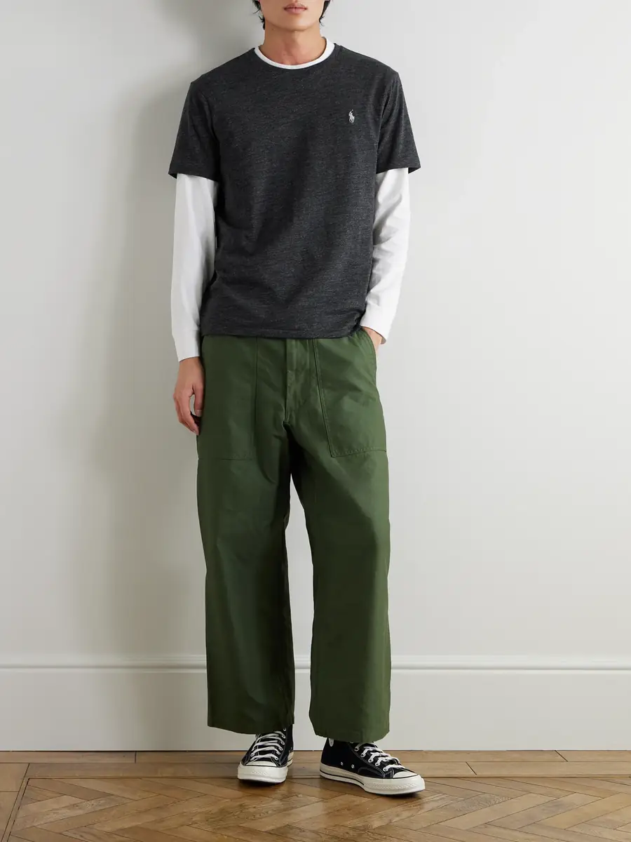 Polo Ralph Lauren Slim-Fit Mélange Cotton-Jersey T-Shirt - Men | Thumbnail 2 Polo Ralph Lauren Slim-Fit Mélange Cotton-Jersey T-Shirt - Men | Thumbnail 2