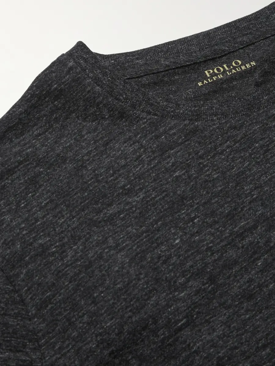 Polo Ralph Lauren Slim-Fit Mélange Cotton-Jersey T-Shirt - Men | Thumbnail 5 Polo Ralph Lauren Slim-Fit Mélange Cotton-Jersey T-Shirt - Men | Thumbnail 5