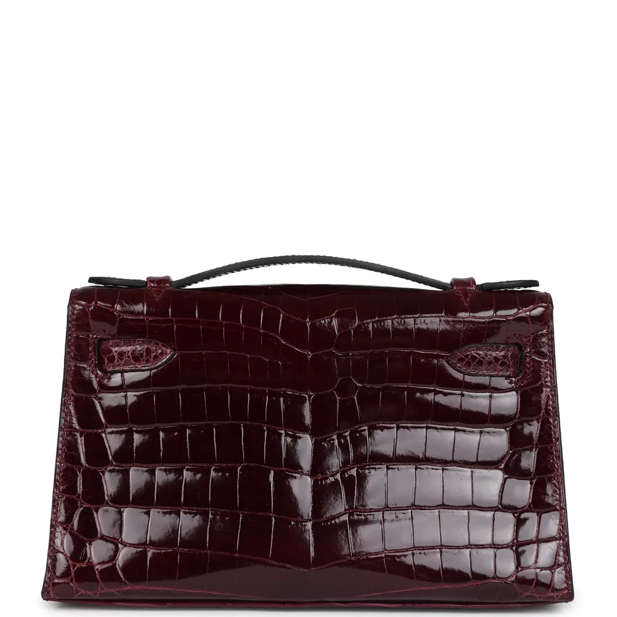 HERMÈS Hermes Kelly Pochette Bordeaux Shiny Niloticus Crocodile Palladium Hardware | Thumbnail 4 HERMÈS Hermes Kelly Pochette Bordeaux Shiny Niloticus Crocodile Palladium Hardware | Thumbnail 4