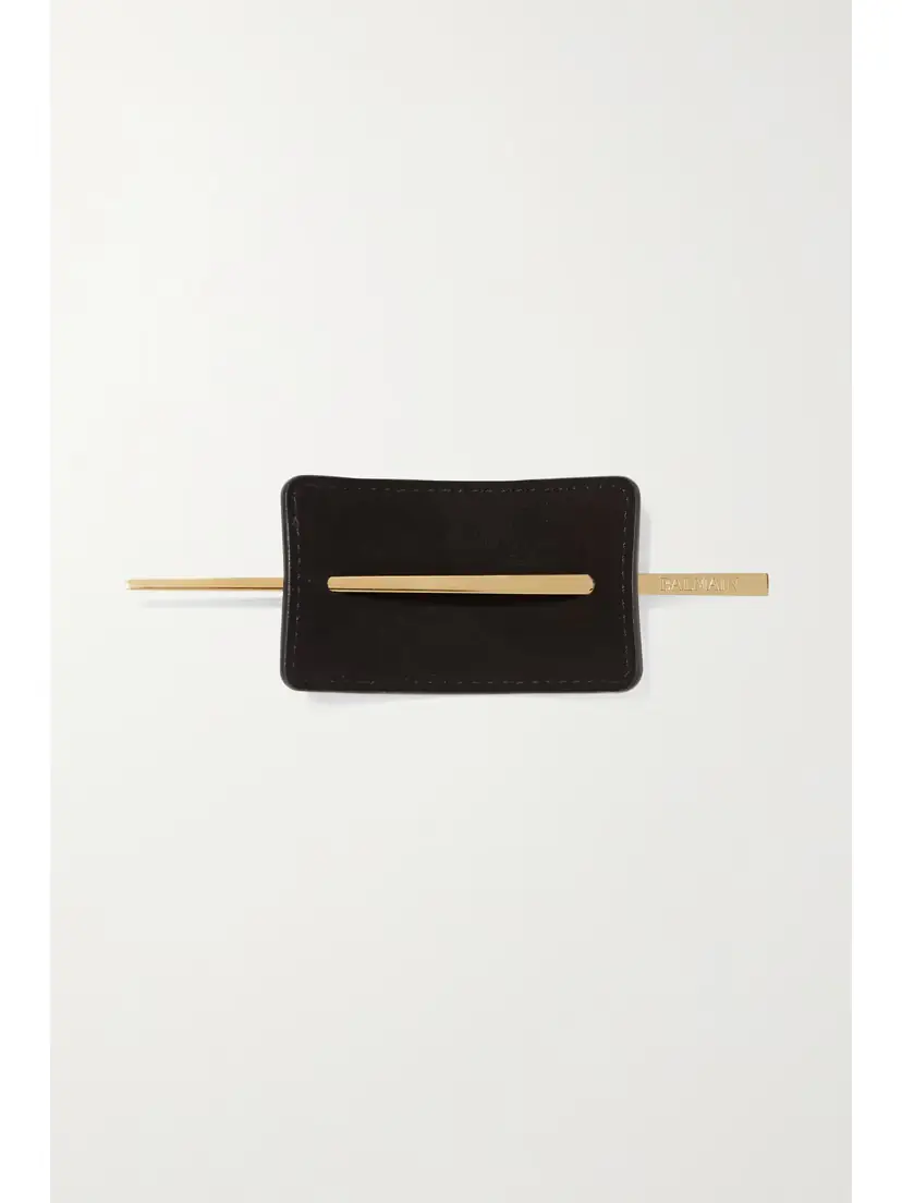 Balmain Gold-plated And Printed Leather Hair Pin | Thumbnail 3 Balmain Gold-plated And Printed Leather Hair Pin | Thumbnail 3