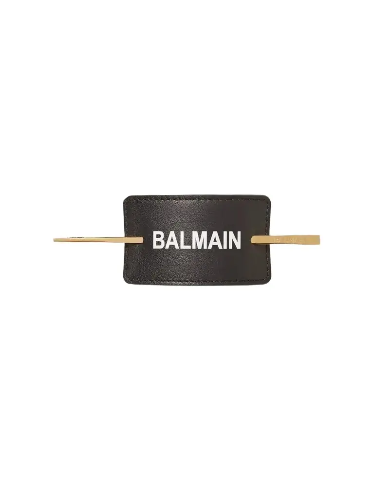 Balmain Gold-plated And Printed Leather Hair Pin | Thumbnail 1 Balmain Gold-plated And Printed Leather Hair Pin | Thumbnail 1