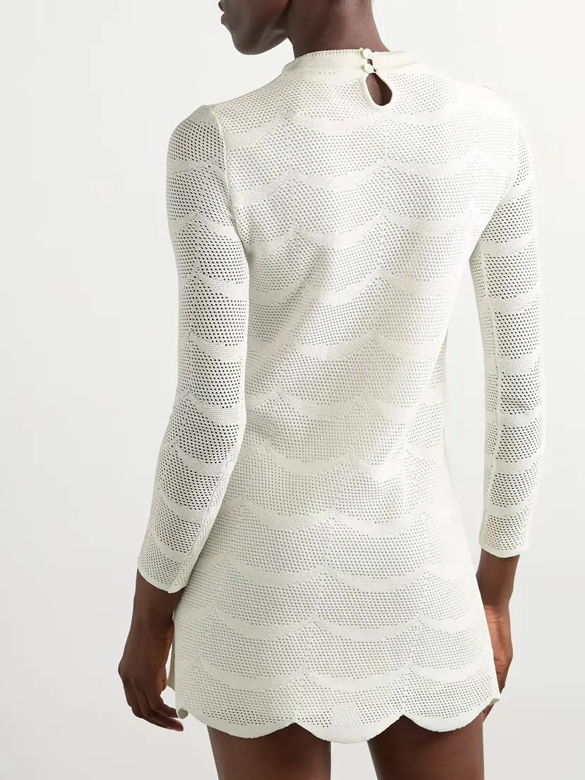 Tom Ford Pointelle-knit Cotton And Silk-blend Mini Dress | Thumbnail 3