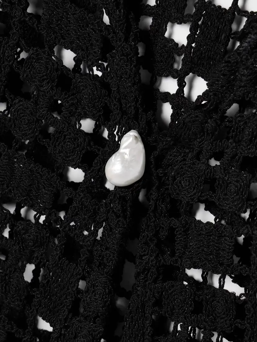 SARA CRISTINA Nerea Embellished Crocheted Cotton Top | Thumbnail 4 SARA CRISTINA Nerea Embellished Crocheted Cotton Top | Thumbnail 4