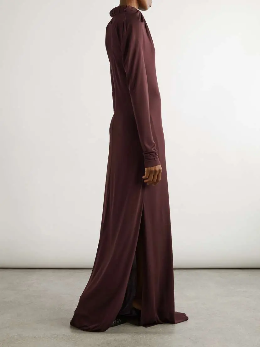 Alexander McQueen Gathered Crepe Maxi Dress | Thumbnail 3 Alexander McQueen Gathered Crepe Maxi Dress | Thumbnail 3