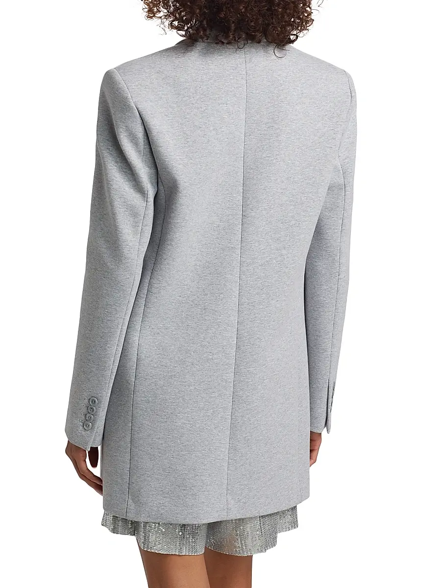 Michael Kors Collection Women's Cotton Jersey Boyfriend Blazer - Pearl Melange | Thumbnail 5 Michael Kors Collection Women's Cotton Jersey Boyfriend Blazer - Pearl Melange | Thumbnail 5