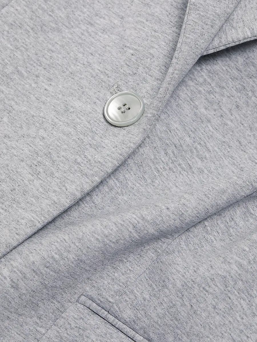 Michael Kors Collection Women's Cotton Jersey Boyfriend Blazer - Pearl Melange | Thumbnail 7 Michael Kors Collection Women's Cotton Jersey Boyfriend Blazer - Pearl Melange | Thumbnail 7