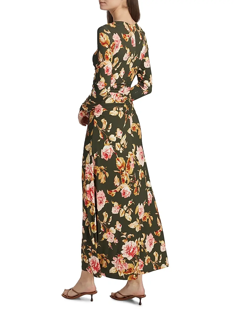 Cara Cara Women's Maisy Jersey Maxi Dress - Atha Flora Olive | Thumbnail 5