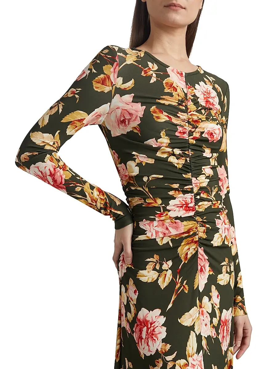 Cara Cara Women's Maisy Jersey Maxi Dress - Atha Flora Olive | Thumbnail 6