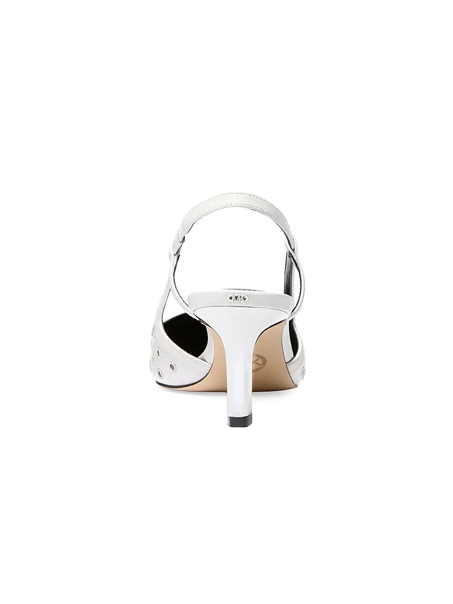 MICHAEL Michael Kors Women's Alora Grommet Slingback Pumps - Optic White | Thumbnail 3 MICHAEL Michael Kors Women's Alora Grommet Slingback Pumps - Optic White | Thumbnail 3
