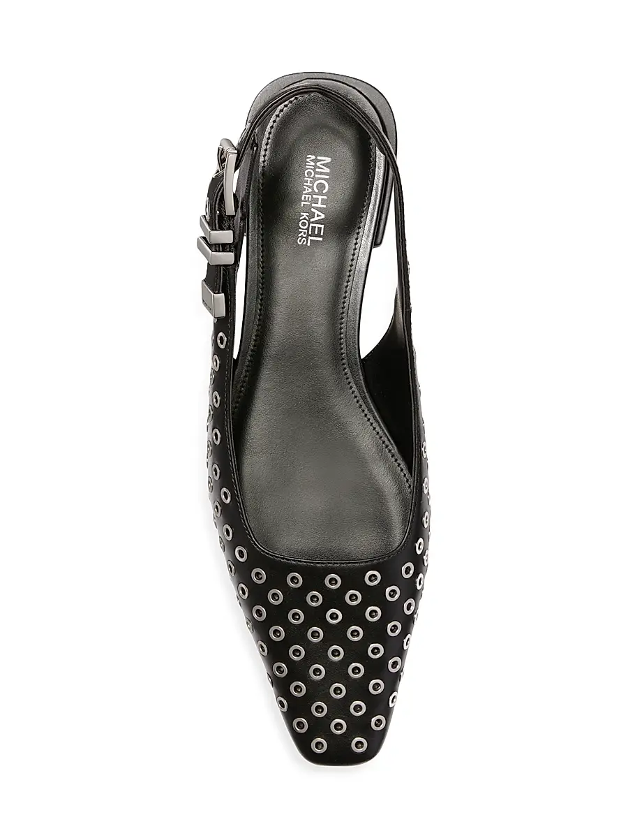 MICHAEL Michael Kors Women's Darrington Grommeted Leather Slingback Flats - Black | Thumbnail 3 MICHAEL Michael Kors Women's Darrington Grommeted Leather Slingback Flats - Black | Thumbnail 3