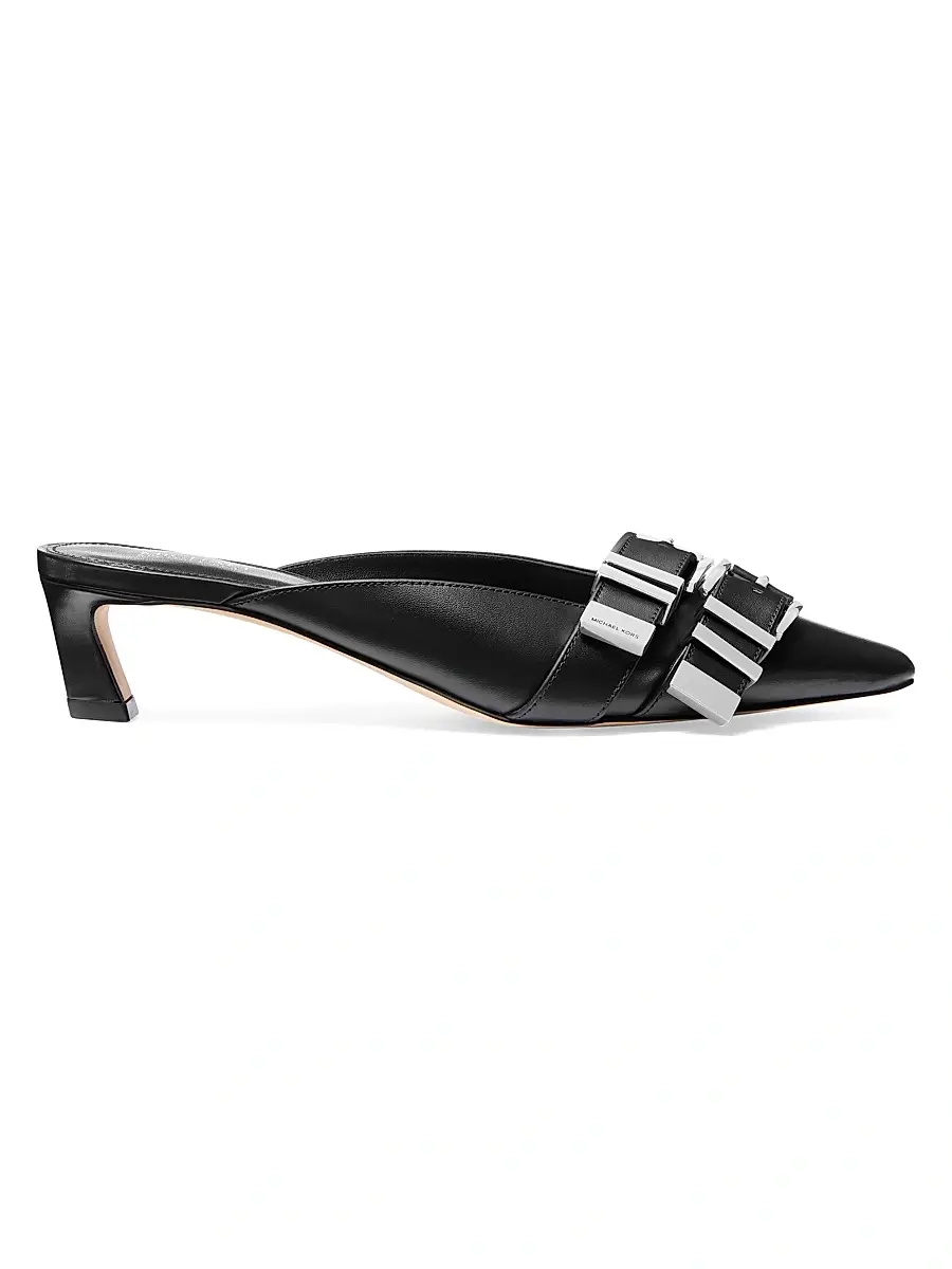 MICHAEL Michael Kors Women's Darrington 45MM Kitten-Heel Mules - Black | Thumbnail 1 MICHAEL Michael Kors Women's Darrington 45MM Kitten-Heel Mules - Black | Thumbnail 1
