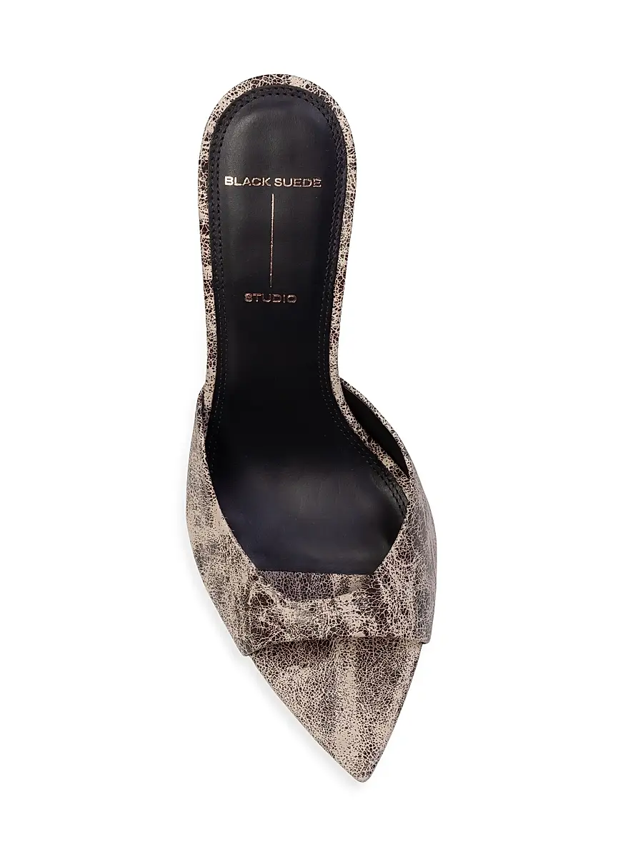 Black Suede Studio Women's Brea Distressed Leather Mules - Ash | Thumbnail 6 Black Suede Studio Women's Brea Distressed Leather Mules - Ash | Thumbnail 6