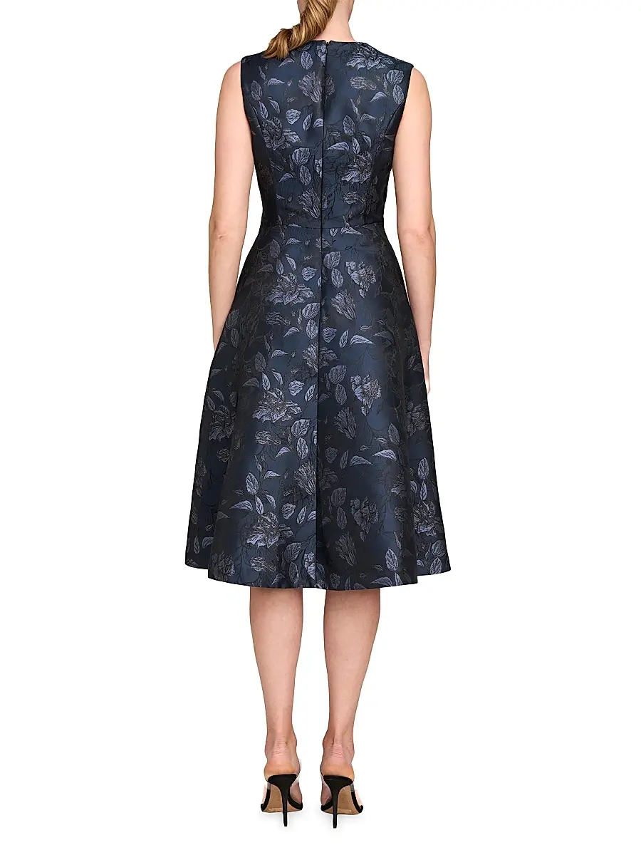 Kay Unger Women's Lottie Floral Cocktail Dress - Dark Midnight | Thumbnail 3