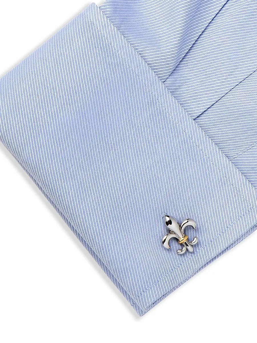 Cufflinks, Inc. Men's Ox & Bull Trading Co. Fleur De Lis Cufflinks - Silver | Thumbnail 3
