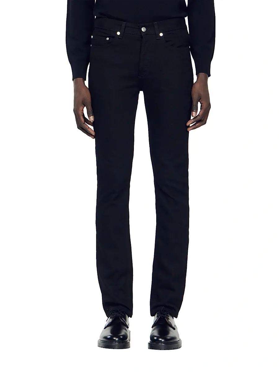 Sandro Men's Slim-Fit Jeans - Black Denim | Thumbnail 2 Sandro Men's Slim-Fit Jeans - Black Denim | Thumbnail 2