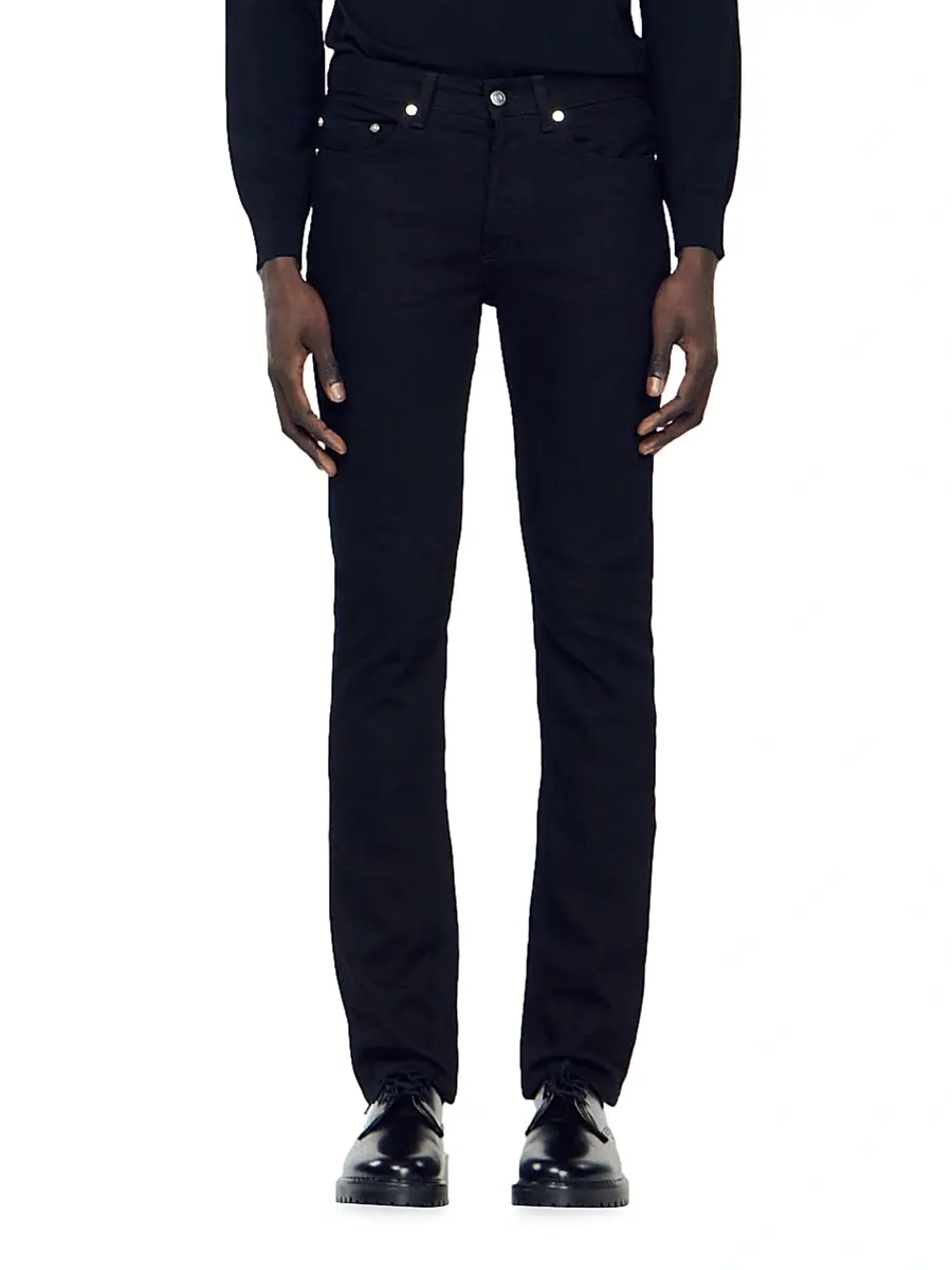 Sandro Men's Slim-Fit Jeans - Black Denim | Thumbnail 4 Sandro Men's Slim-Fit Jeans - Black Denim | Thumbnail 4