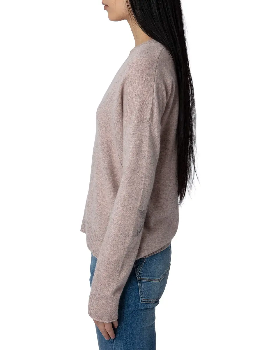 Zadig & Voltaire Women's Vivi Cashmere Star Patch Sweater - Primerose Large | Thumbnail 3 Zadig & Voltaire Women's Vivi Cashmere Star Patch Sweater - Primerose Large | Thumbnail 3