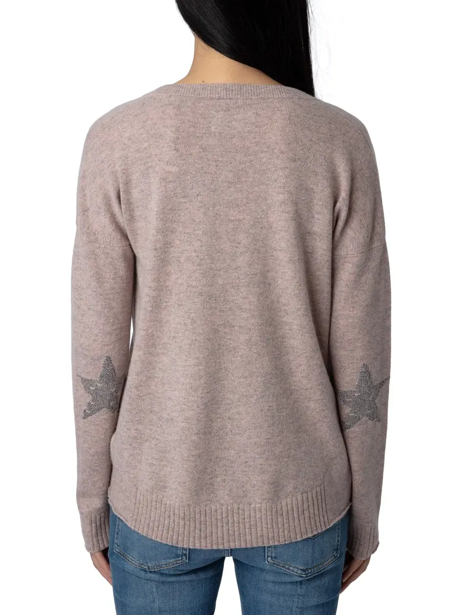 Zadig & Voltaire Women's Vivi Cashmere Star Patch Sweater - Primerose Large | Thumbnail 4 Zadig & Voltaire Women's Vivi Cashmere Star Patch Sweater - Primerose Large | Thumbnail 4