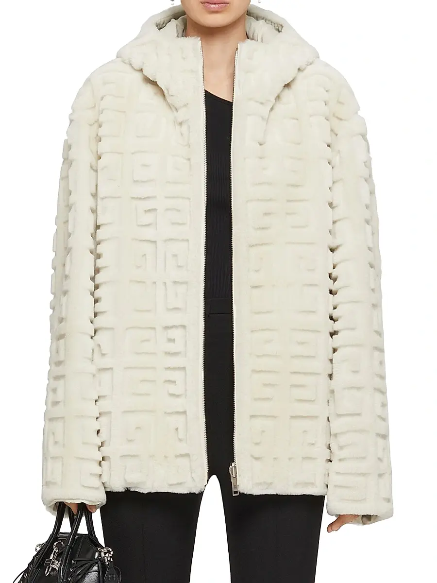 Givenchy Women's Reversible Hooded Jacket in 4G Fur | Thumbnail 3