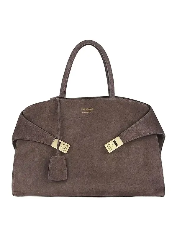 Women's Large Hug Suede Top Handle Bag