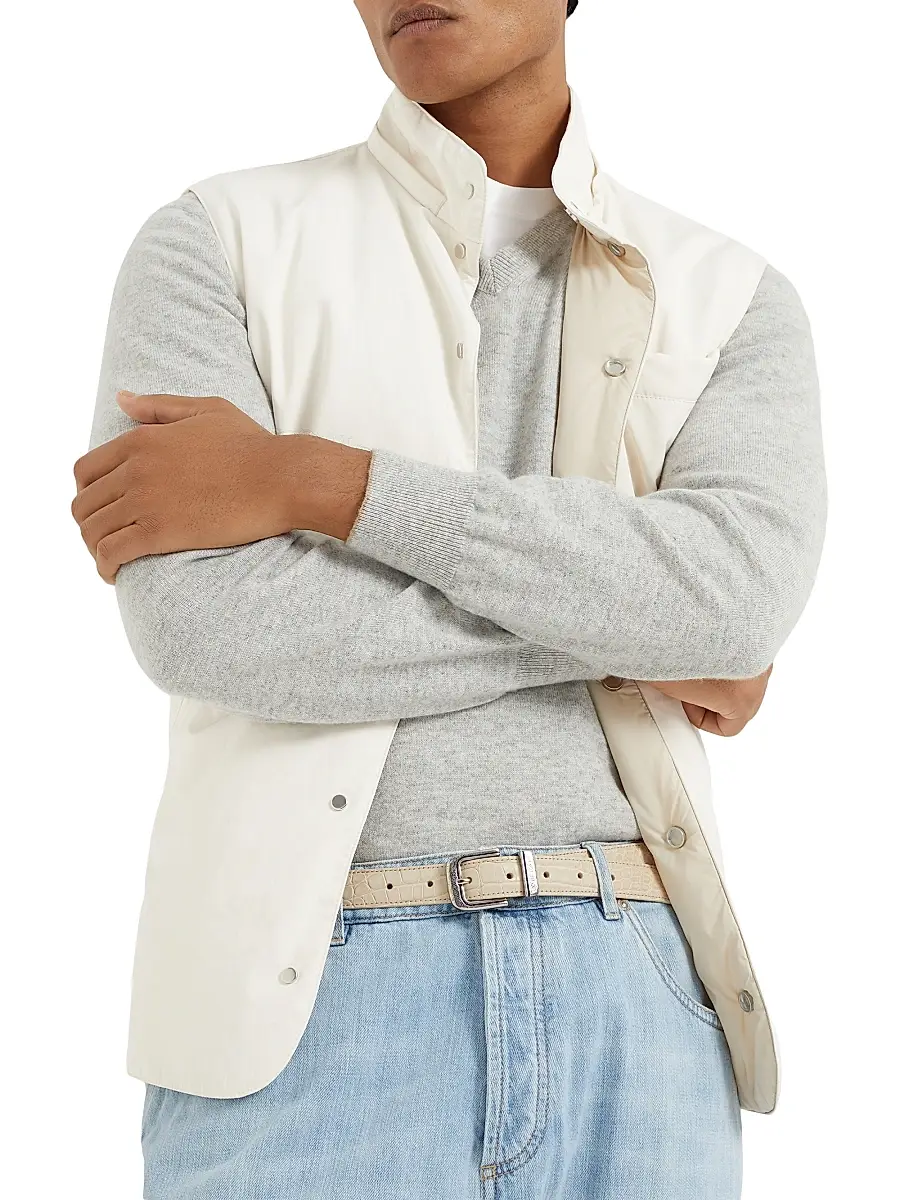 Brunello Cucinelli Men's Cashmere Sweater - Navy Blue | Thumbnail 4 Brunello Cucinelli Men's Cashmere Sweater - Navy Blue | Thumbnail 4
