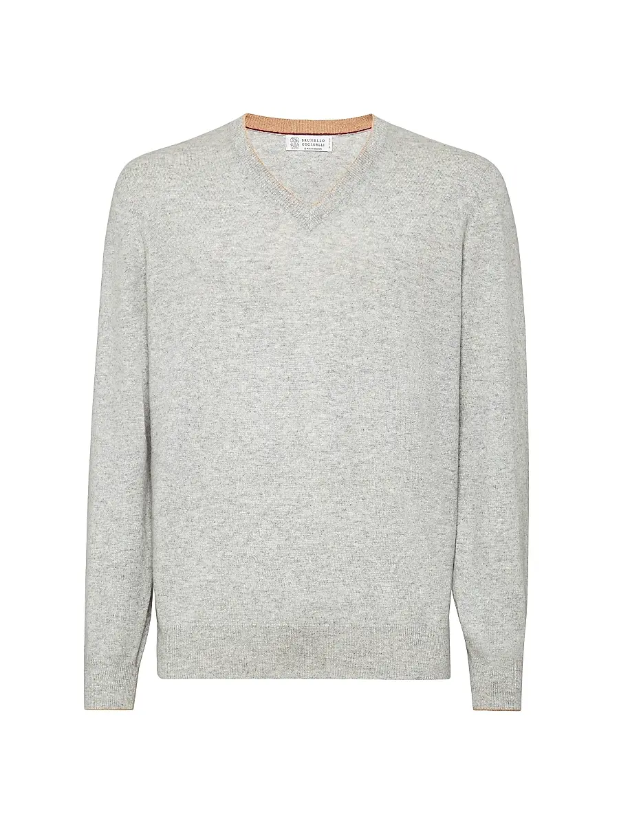 Brunello Cucinelli Men's Cashmere Sweater - Navy Blue | Thumbnail 1 Brunello Cucinelli Men's Cashmere Sweater - Navy Blue | Thumbnail 1