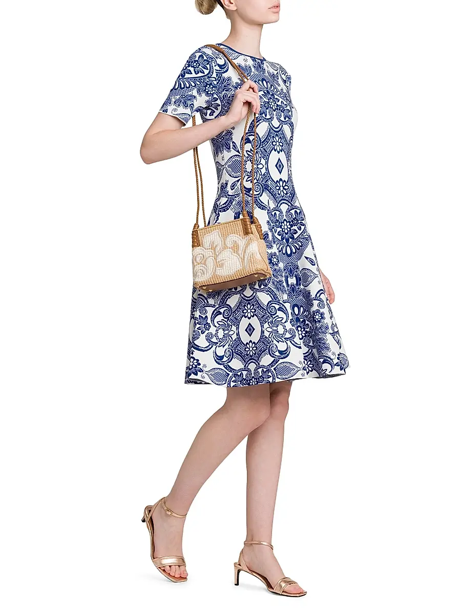 Etro Women's Medallion Lace Effect Minidress - Blu Cobalto | Thumbnail 2 Etro Women's Medallion Lace Effect Minidress - Blu Cobalto | Thumbnail 2