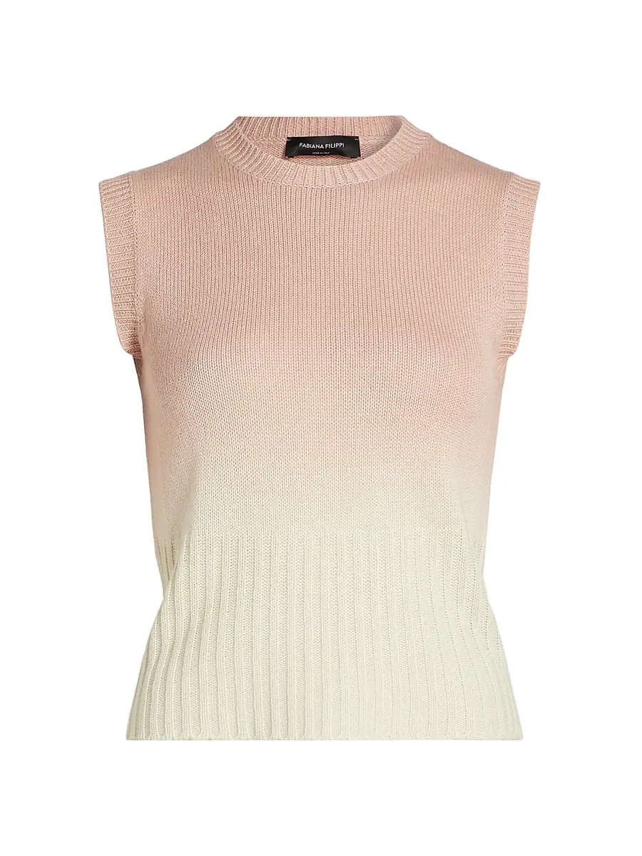 Fabiana Filippi Women's Faded Ombré Crop Vest - Fard | Thumbnail 1 Fabiana Filippi Women's Faded Ombré Crop Vest - Fard | Thumbnail 1