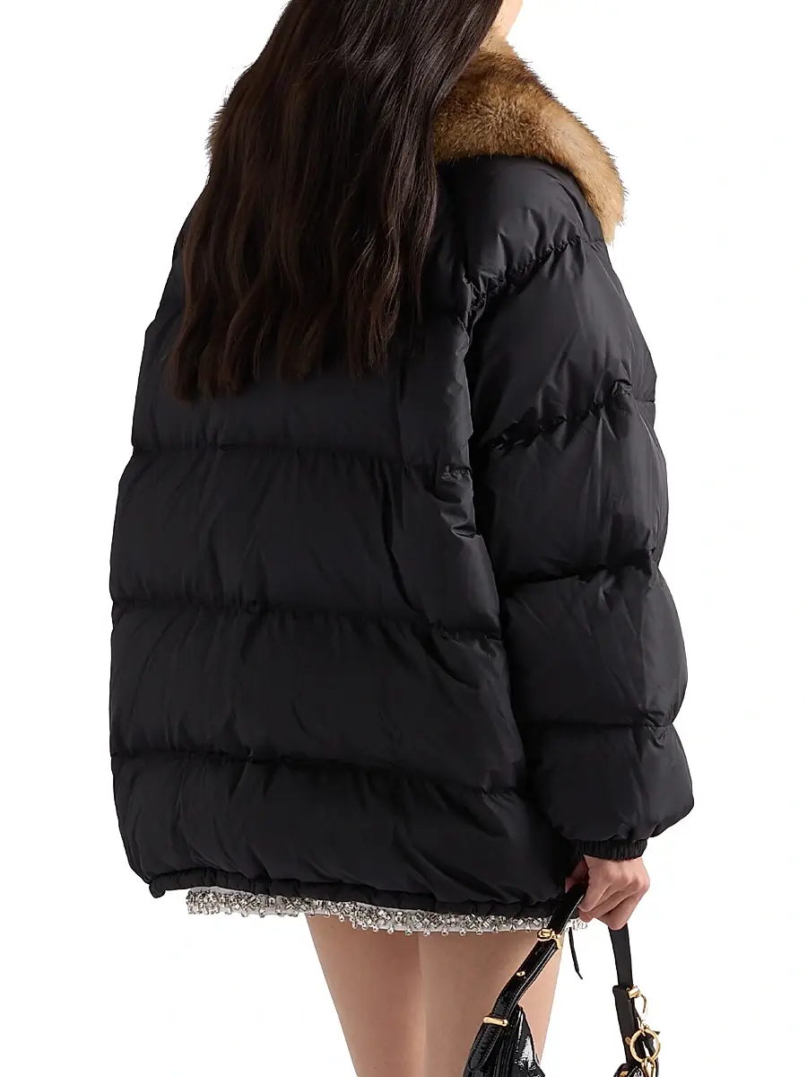 Prada Women's Tech Canvas Down Jacket - Black | Thumbnail 3 Prada Women's Tech Canvas Down Jacket - Black | Thumbnail 3