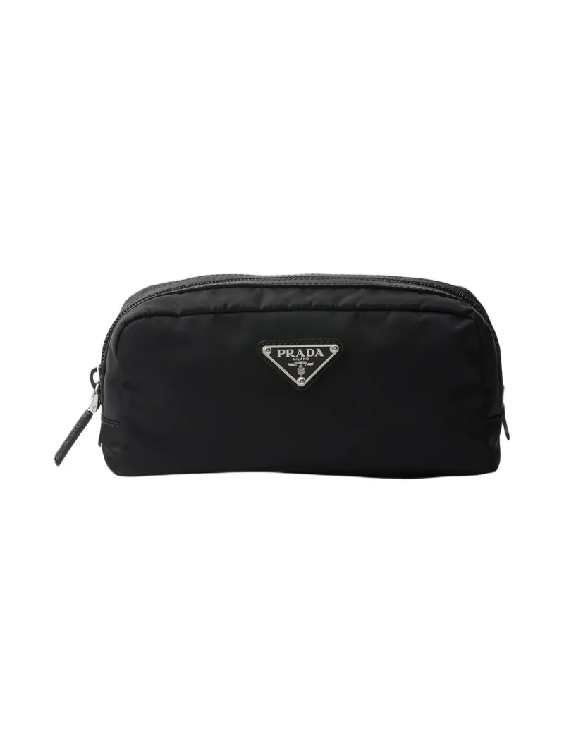 Re-Nylon and Saffiano Necessaire - Black