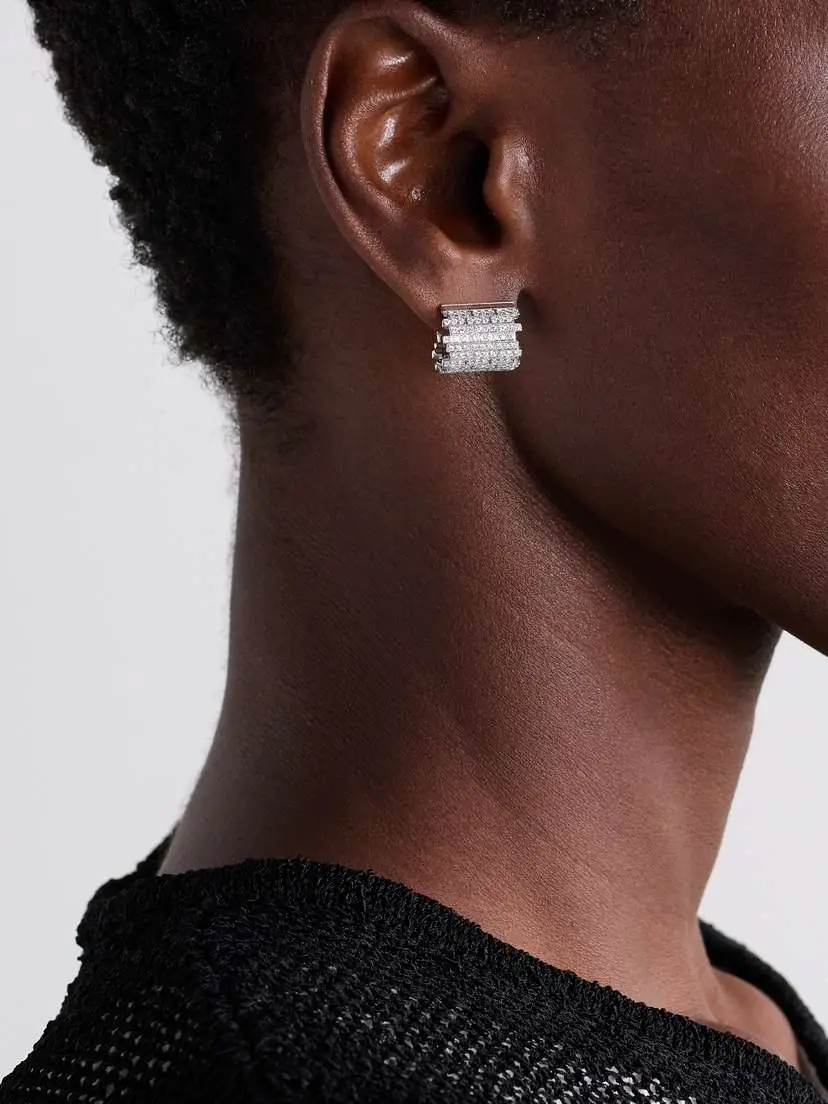 Suzanne Kalan 18-karat White Gold Diamond Earrings | Thumbnail 2 Suzanne Kalan 18-karat White Gold Diamond Earrings | Thumbnail 2