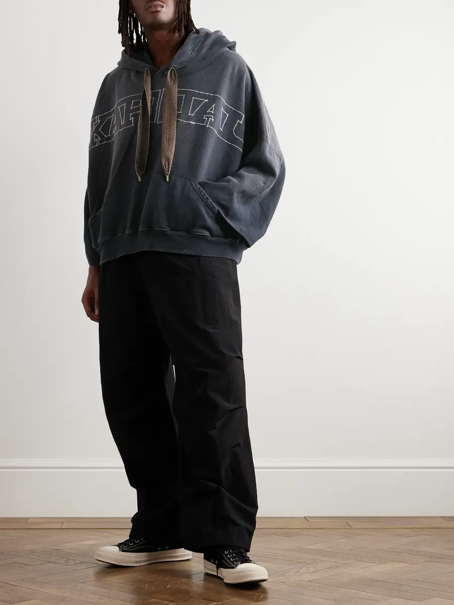 KAPITAL Oversized Logo-Embroidered Cotton-Jersey Hoodie - Men | Thumbnail 2 KAPITAL Oversized Logo-Embroidered Cotton-Jersey Hoodie - Men | Thumbnail 2