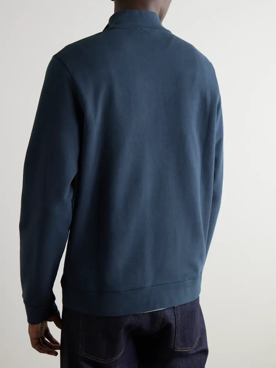 Sunspel Cotton-Jersey Half-Zip Sweatshirt - Men | Thumbnail 3 Sunspel Cotton-Jersey Half-Zip Sweatshirt - Men | Thumbnail 3