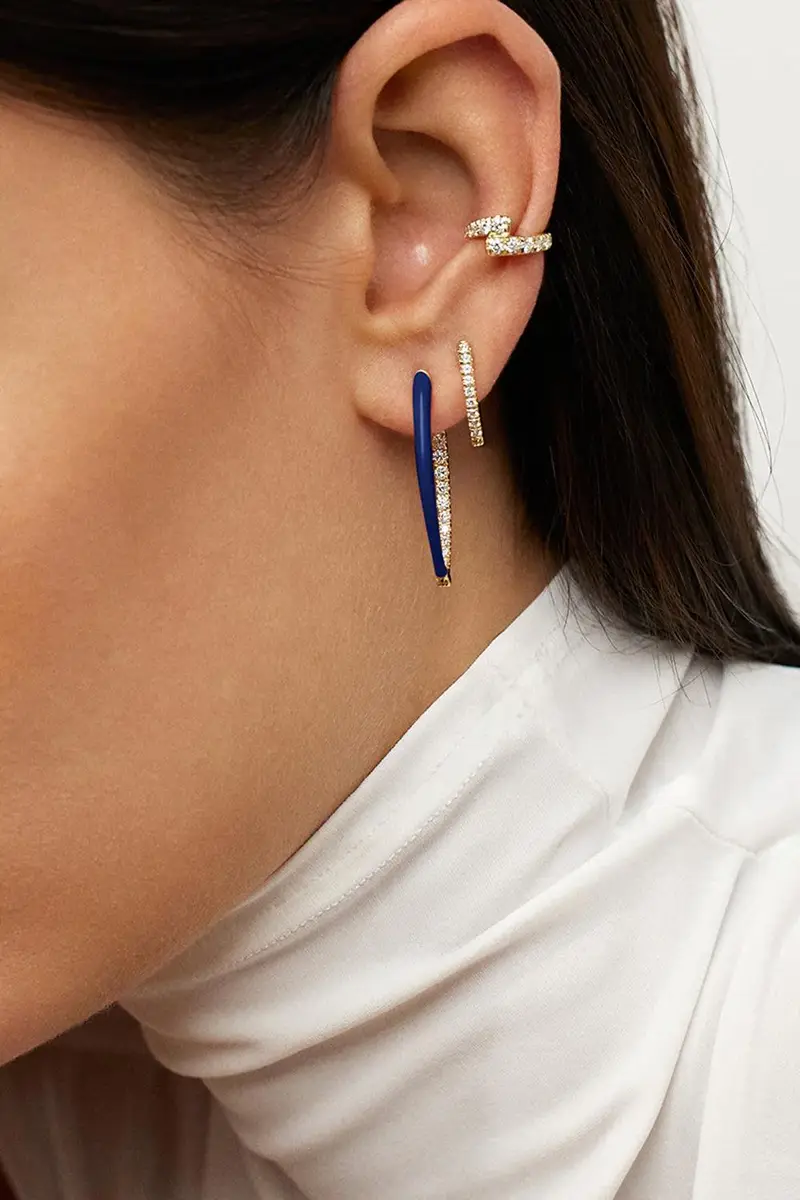 Melissa Kaye Medium White Cristina Earrings | Thumbnail 2 Melissa Kaye Medium White Cristina Earrings | Thumbnail 2