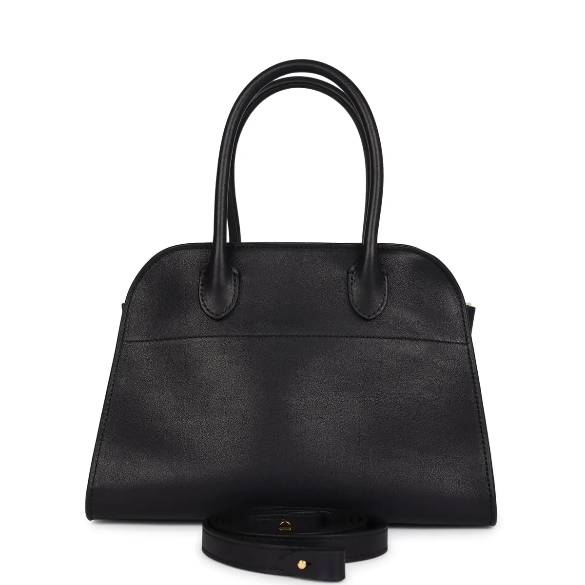 The Row The Row Soft Margaux 10 Bag Black Saddle Leather Gold Hardware | Thumbnail 1 The Row The Row Soft Margaux 10 Bag Black Saddle Leather Gold Hardware | Thumbnail 1