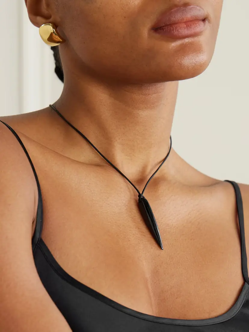 Sophie Buhai Spear Silver, Onyx And Cord Necklace - Black | Thumbnail 2