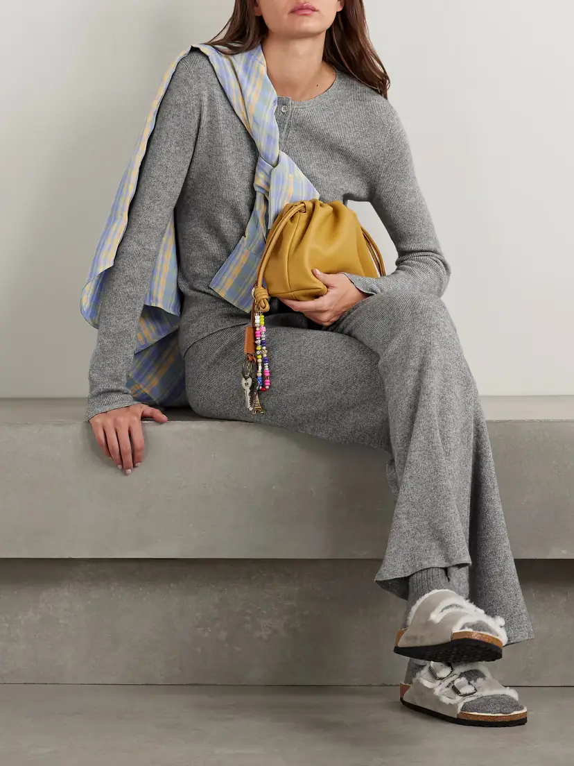 The Elder Statesman Delicash Ribbed Cashmere And Silk-blend Wide-leg Pants | Thumbnail 2 The Elder Statesman Delicash Ribbed Cashmere And Silk-blend Wide-leg Pants | Thumbnail 2