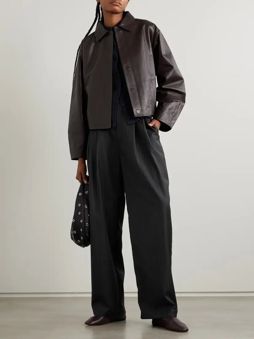 St. Agni Adjust Pleated Pinstriped Wool-blend Wide-leg Pants | Thumbnail 2 St. Agni Adjust Pleated Pinstriped Wool-blend Wide-leg Pants | Thumbnail 2