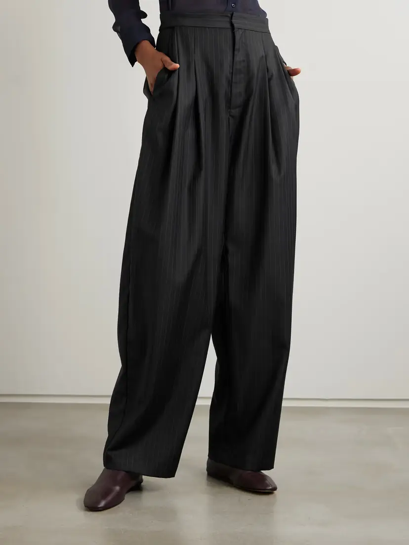 St. Agni Adjust Pleated Pinstriped Wool-blend Wide-leg Pants | Thumbnail 3 St. Agni Adjust Pleated Pinstriped Wool-blend Wide-leg Pants | Thumbnail 3