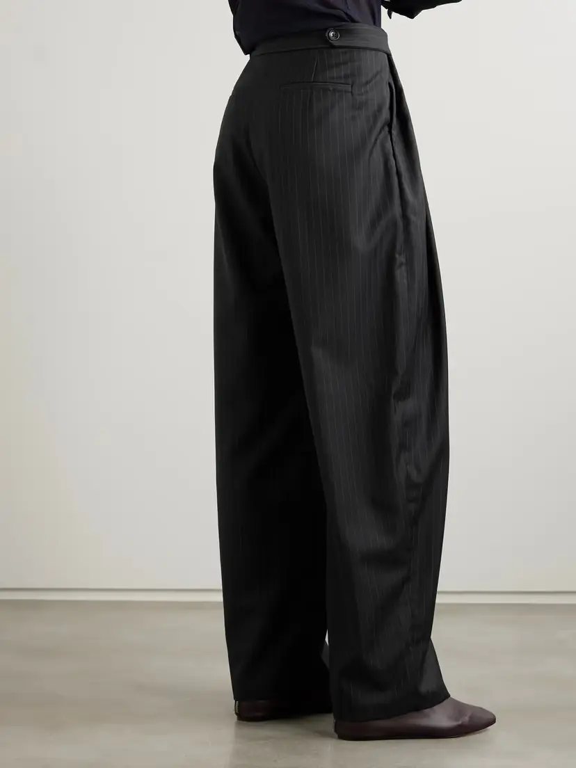 St. Agni Adjust Pleated Pinstriped Wool-blend Wide-leg Pants | Thumbnail 4 St. Agni Adjust Pleated Pinstriped Wool-blend Wide-leg Pants | Thumbnail 4
