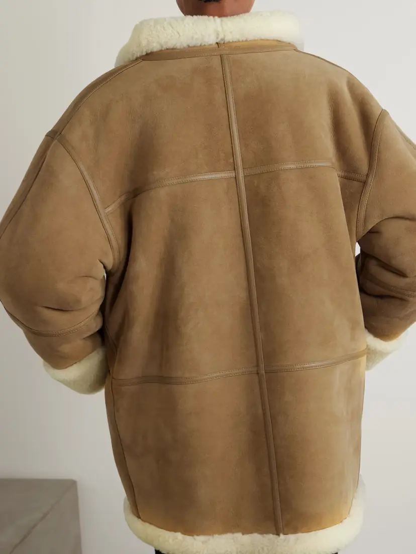 TOTEME Leather-trimmed Shearling Jacket | Thumbnail 4