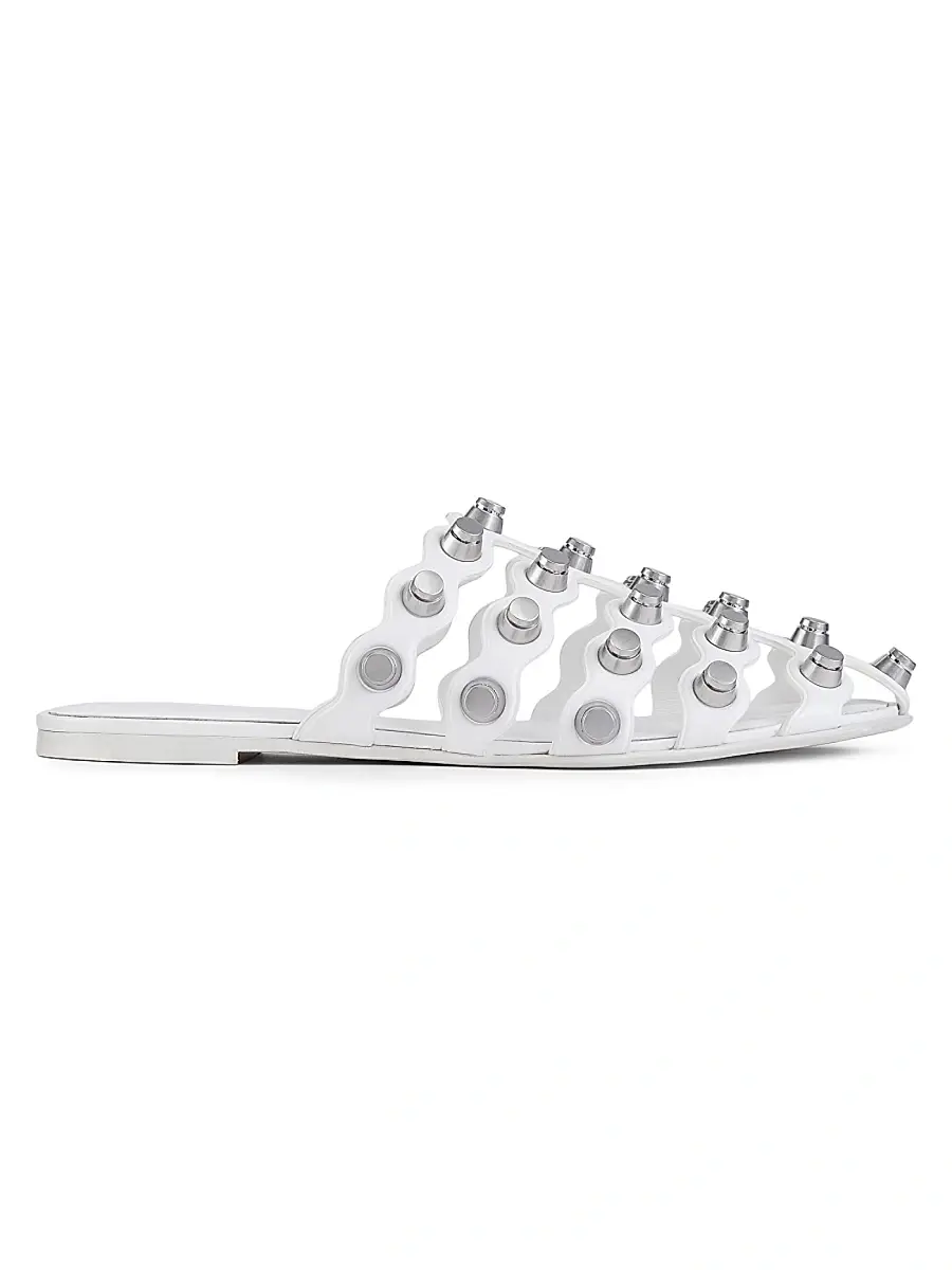 Alexander Wang Women's Rexa Studded Cage Slides - Optic White Sandals | Image 1 Alexander Wang Women's Rexa Studded Cage Slides - Optic White Sandals | Image 1