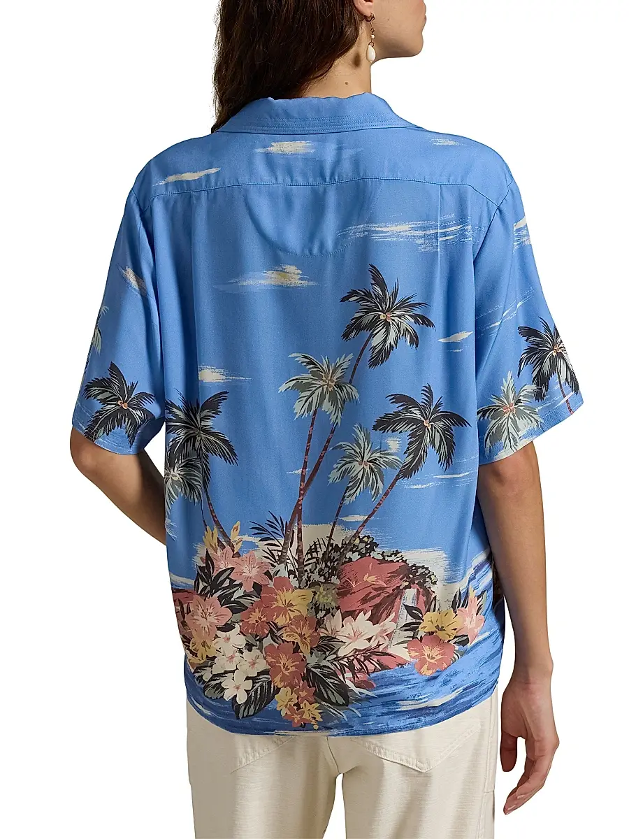 Polo Ralph Lauren Women's Tropical-Printed Button-Down Shirt | Thumbnail 4 Polo Ralph Lauren Women's Tropical-Printed Button-Down Shirt | Thumbnail 4